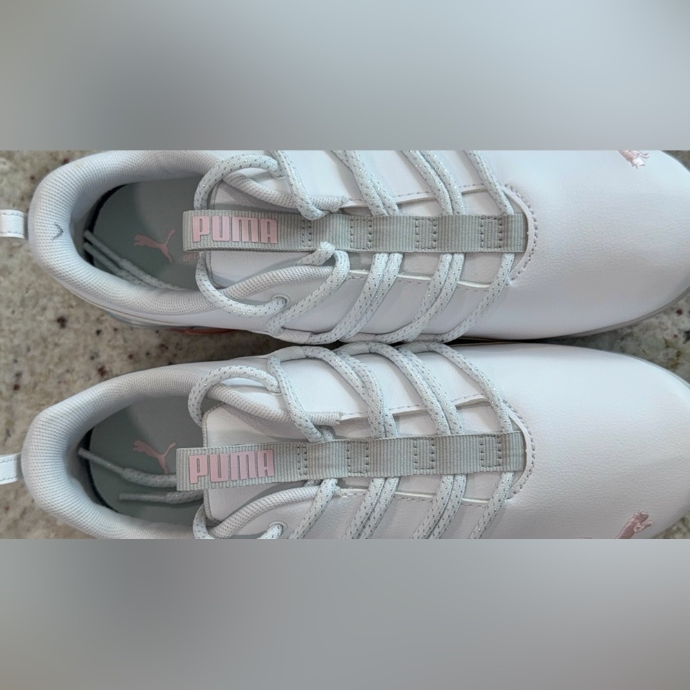 Puma Riaze Prowl SI Speckle Lace Up Running White and Light Pink Sneakers - Picture 9 of 12